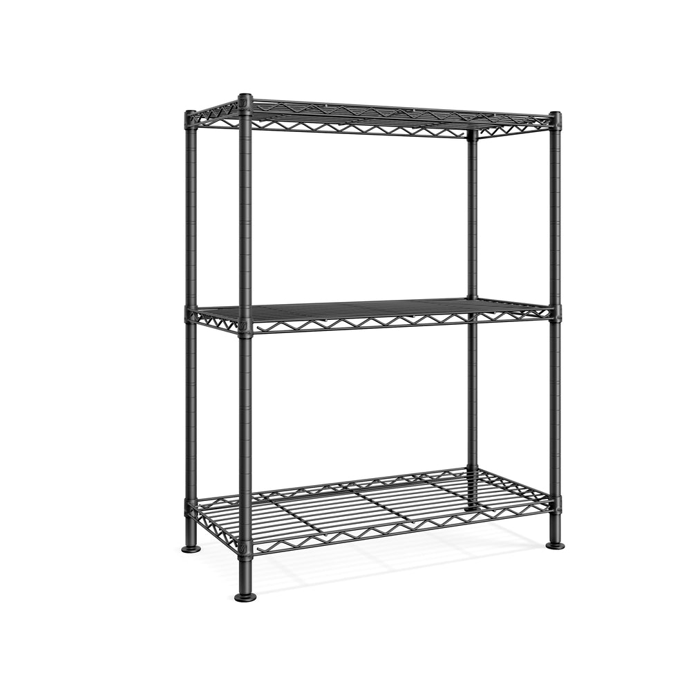 Regal Metallregal 3 Ebenen höhenverstellbare Ablagen 30 × 60 × 77 cm tintenschwarz