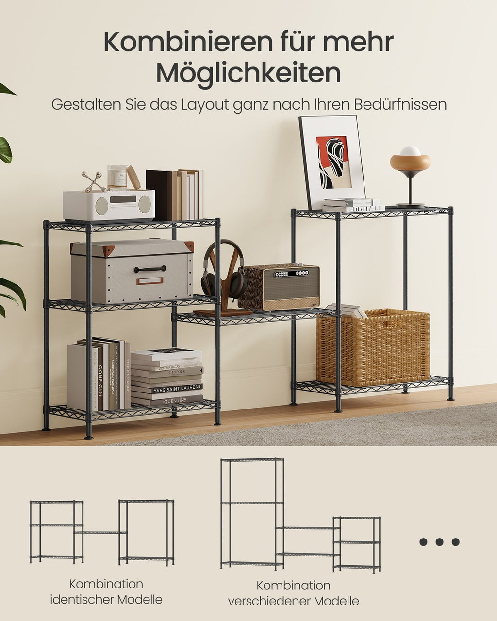 Regal Metallregal 3 Ebenen höhenverstellbare Ablagen 30 × 60 × 77 cm tintenschwarz