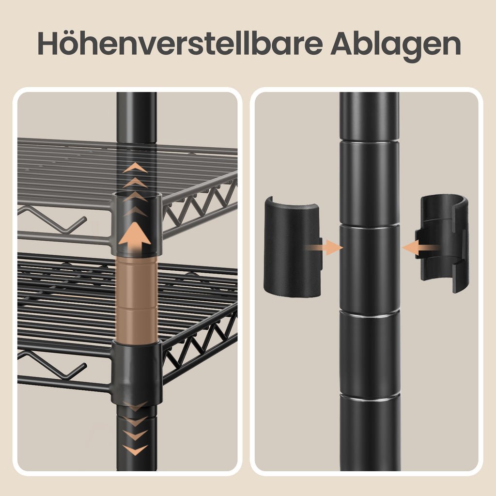 Standregal Metall, verstellbare Ablagen, Aufbewahrungsregal 3 Ebenen für Garage