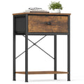 Nachttisch vintagebraun LED Steckdose 39,6x30x60,4 cm 2 Schubladen