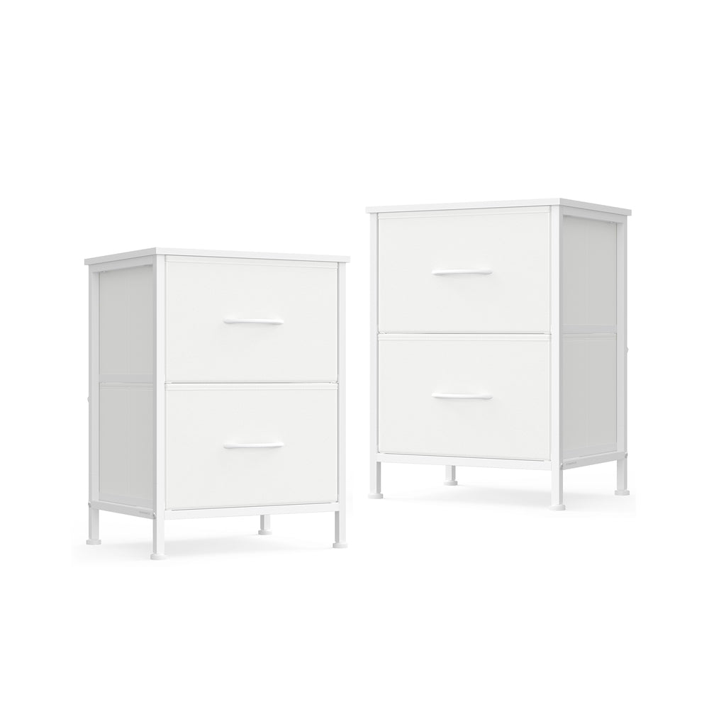 BELLAH Kollektion - 2er Set Nachttisch mit 2 Schubladen wolkenweiß-schneeweiß