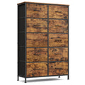 SONGMICS BELLAH Kollektion - Kommode, Schrank, Aufbewahrungsschrank, für Schlafzimmer, Flur, Wohnzimmer, Stahl, 10 Schubladen, Industrie-Stil, vintagebraun-tintenschwarz LGS125BH04
