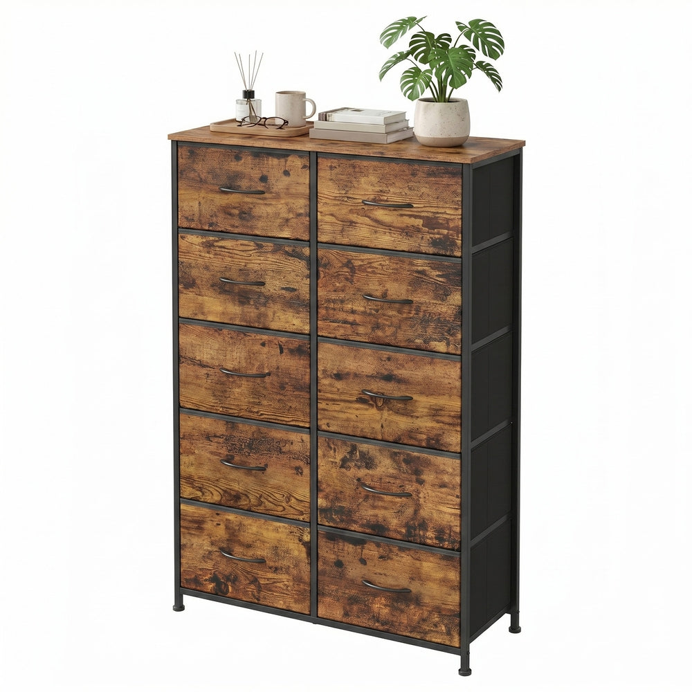 Kommode, Schrank, 10 Stoffschubladen