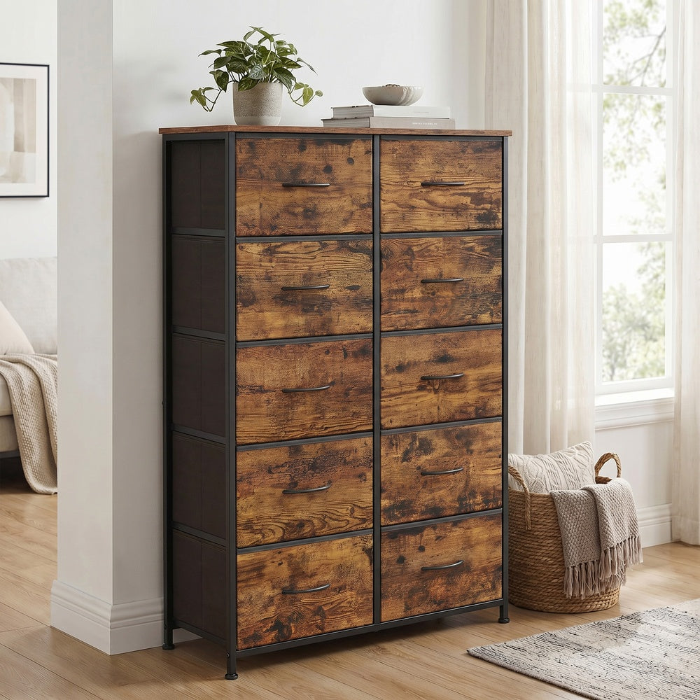 Kommode, Schrank, 10 Stoffschubladen