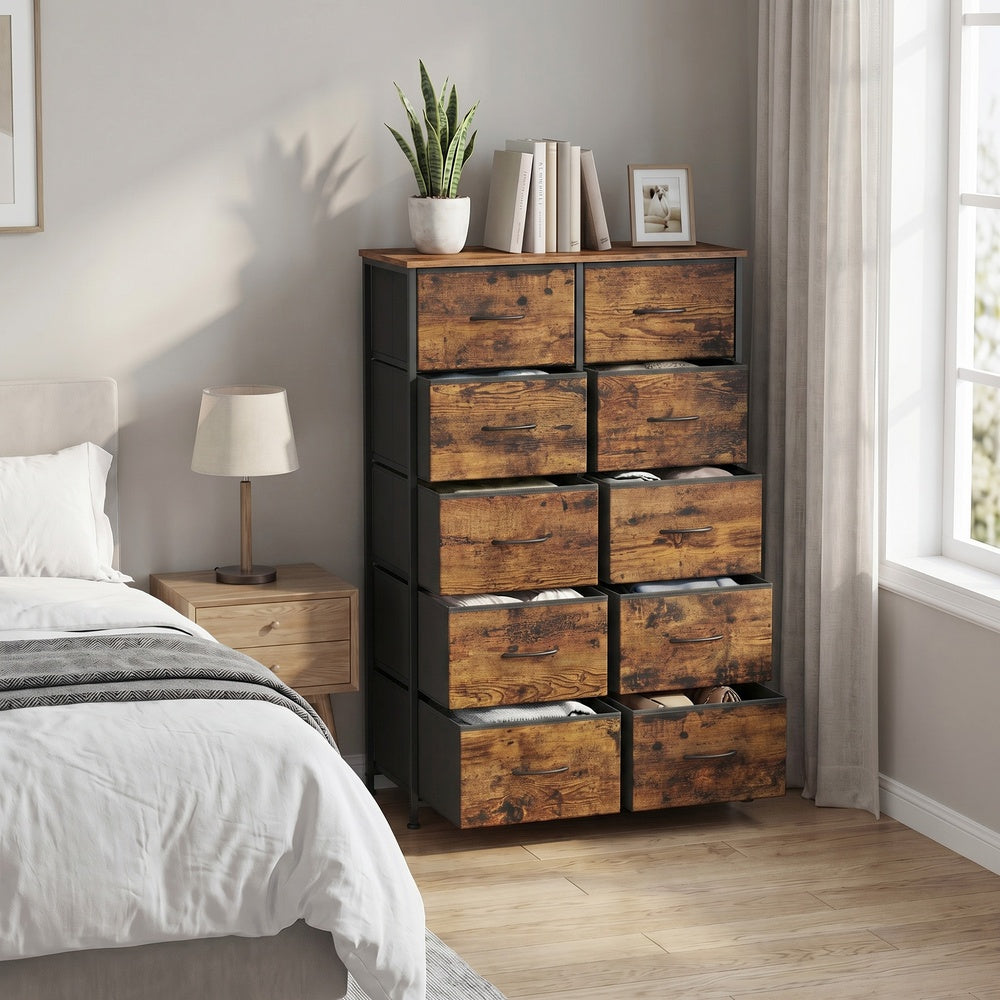 Kommode, Schrank, 10 Stoffschubladen