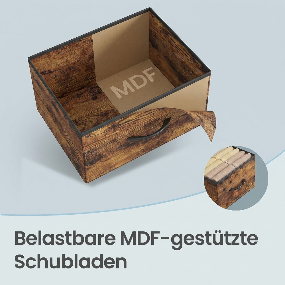 Kommode, Schrank, 10 Stoffschubladen