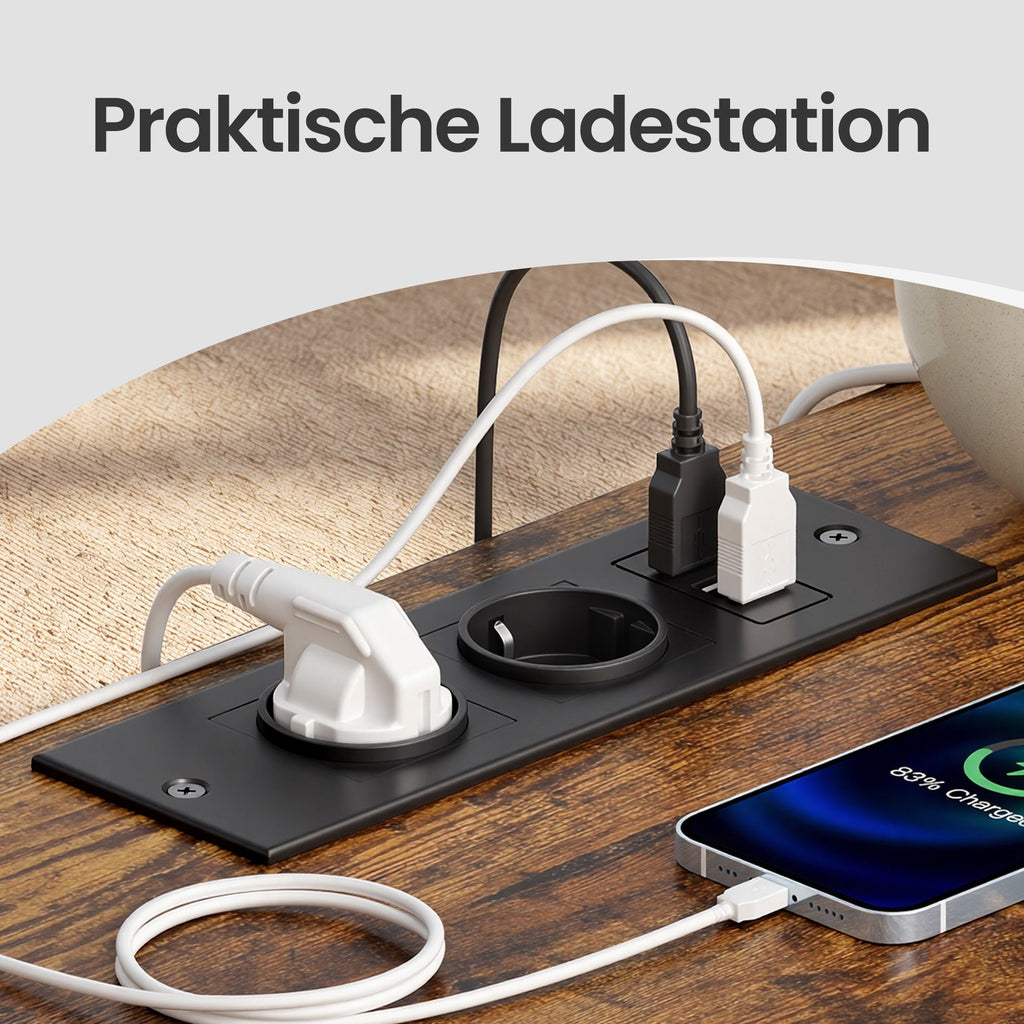 Nachttisch mit LED-Beleuchtung und Ladestation