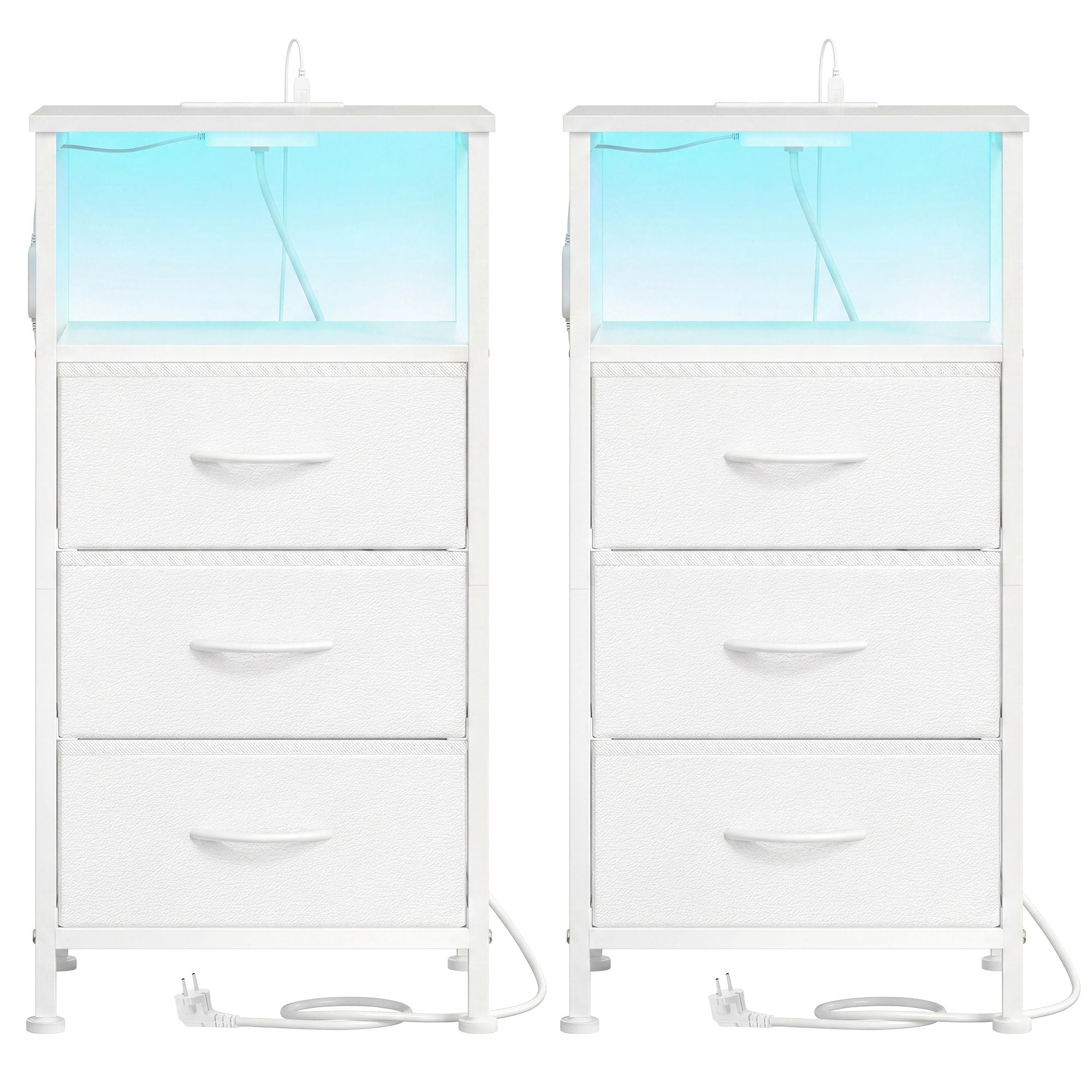 Nachttisch mit LED-Beleuchtung und Ladestation