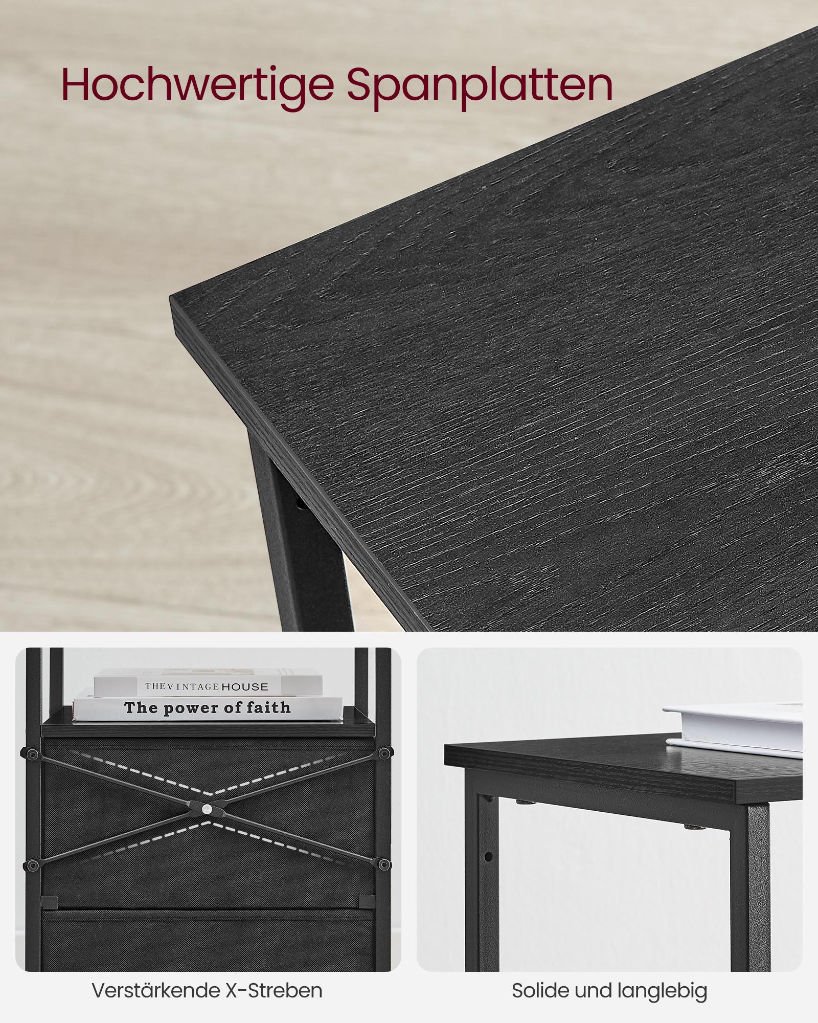 Nachttisch 2er Set aschschwarz-tintenschwarz-mattschwarz 61 cm