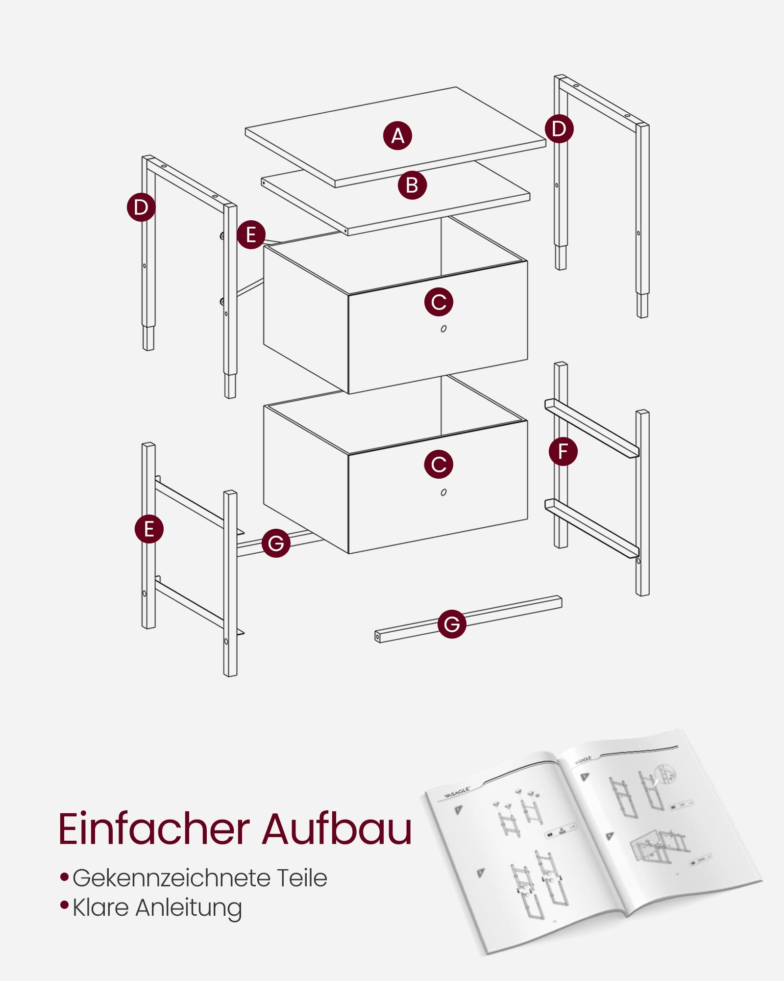 Nachttisch 2er Set aschschwarz-tintenschwarz-mattschwarz 61 cm