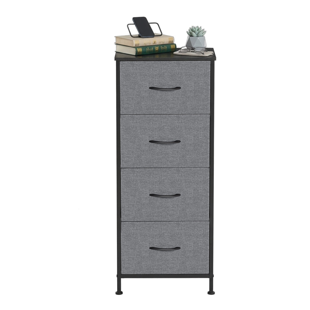 Kommode, Schrank, 4 Stoffschubladen