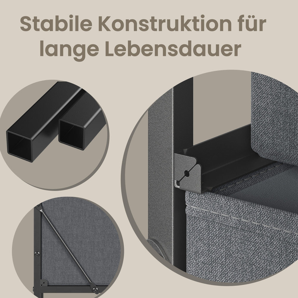 Kommode, Schrank, 4 Stoffschubladen