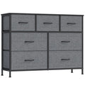 SONGMICS BELLAH Kollektion - Kommode, Schrank, Aufbewahrungsschrank, Stahl, für Schlafzimmer, Flur, Wohnzimmer, 7 Schubladen, modern, schiefergrau LGS323G101