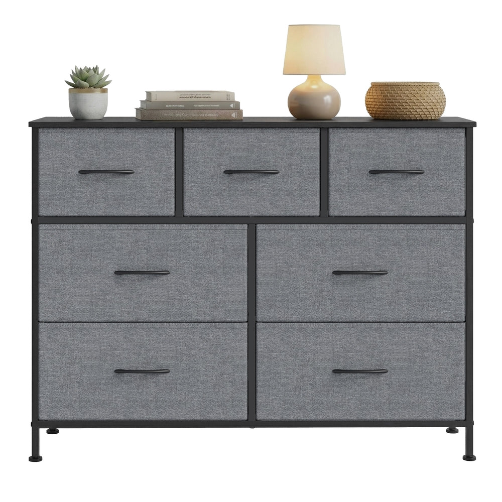 Kommode, Schrank, 7 Stoffschubladen