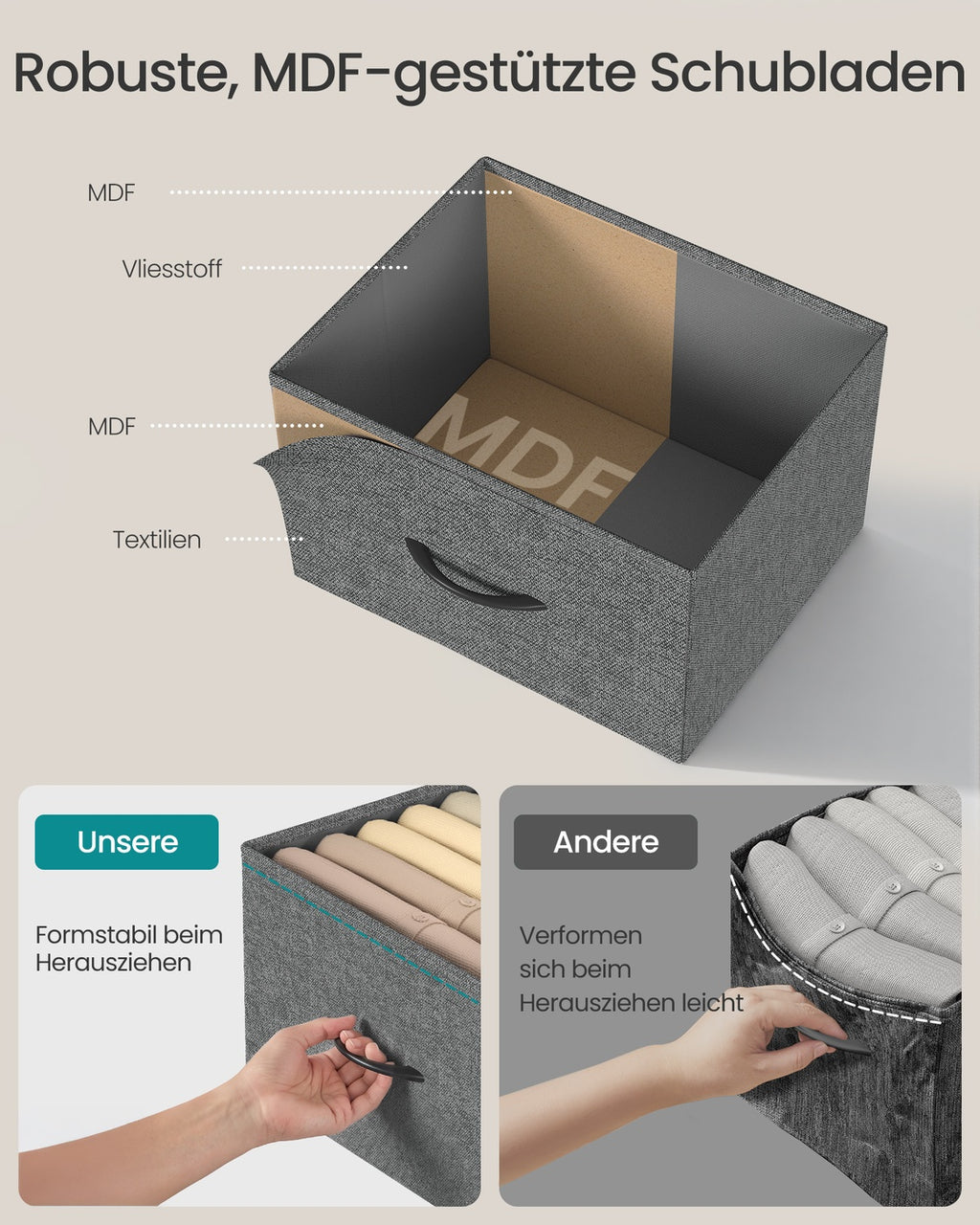 SONGMICS BELLAH Kollektion - Kommode, Schrank, Aufbewahrungsschrank, Stahl, für Schlafzimmer, Flur, Wohnzimmer, 7 Schubladen, modern, schiefergrau LGS323G101