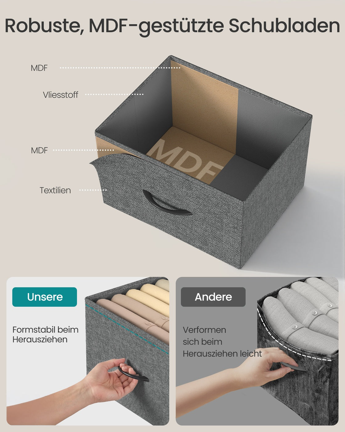SONGMICS BELLAH Kollektion - Kommode, Schrank, Aufbewahrungsschrank, Stahl, für Schlafzimmer, Flur, Wohnzimmer, 7 Schubladen, modern, schiefergrau LGS323G101