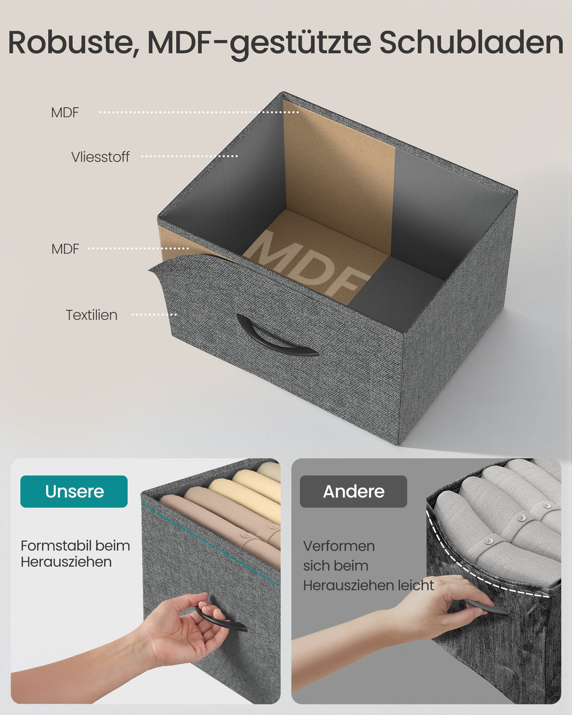 SONGMICS BELLAH Kollektion - Kommode, Schrank, Aufbewahrungsschrank, Stahl, für Schlafzimmer, Flur, Wohnzimmer, 9 Schubladen, modern, schiefergrau LGS324G101