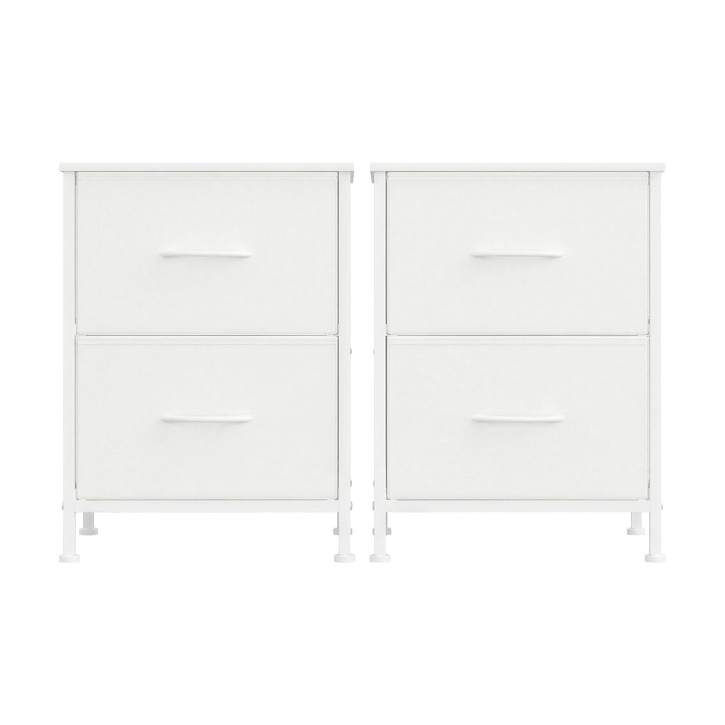 Nachttisch 2er Set, 2 Schubladen, für Schlafzimmer
