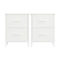 Nachttisch 2er Set, 2 Schubladen, für Schlafzimmer