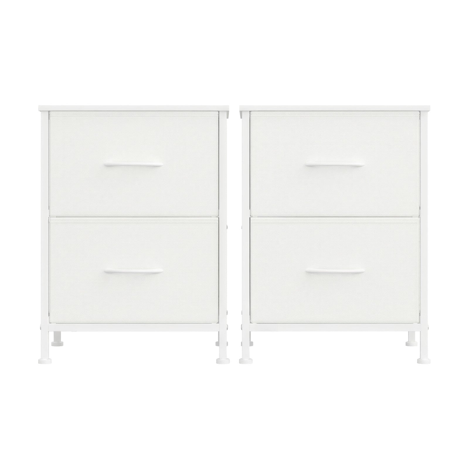 Nachttisch 2er Set, 2 Schubladen, für Schlafzimmer