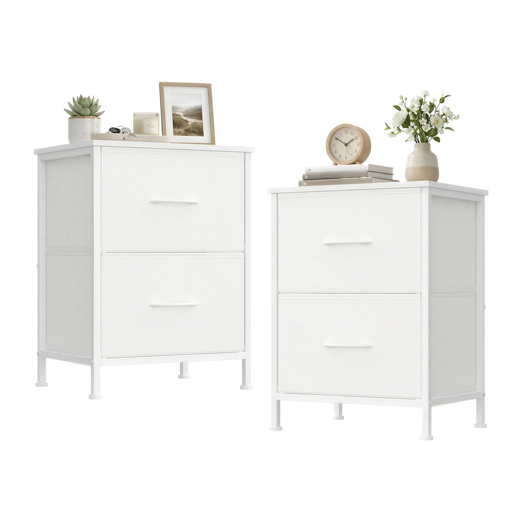 Nachttisch 2er Set, 2 Schubladen, für Schlafzimmer