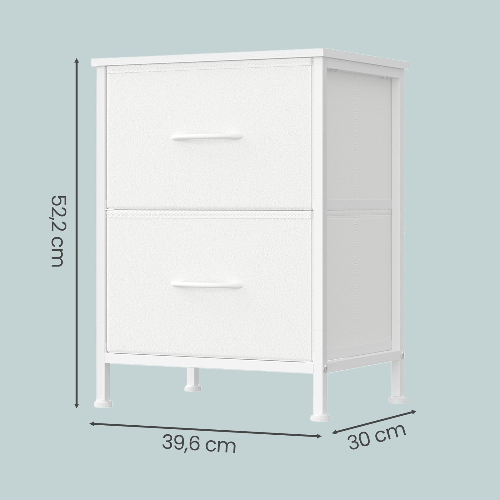 Nachttisch 2er Set, 2 Schubladen, für Schlafzimmer