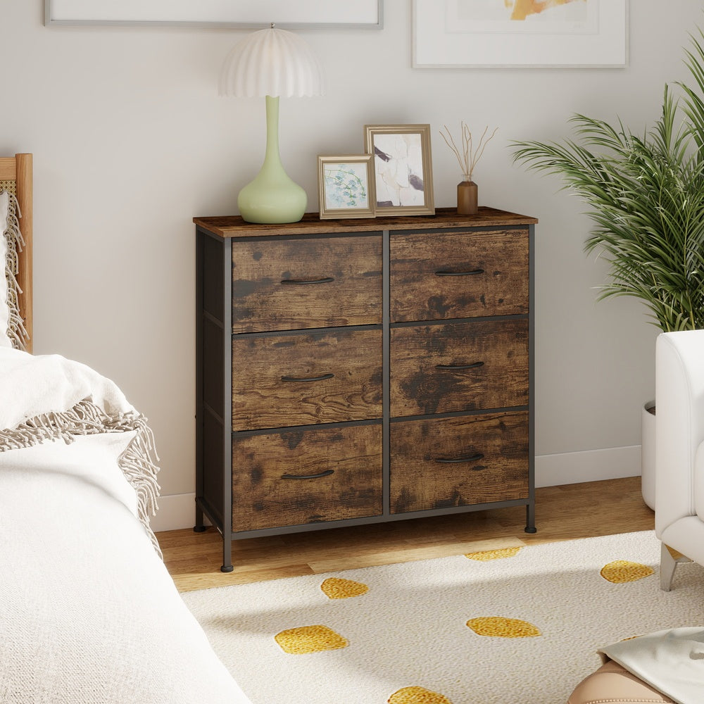 Kommode, Schrank, 6 Stoffschubladen