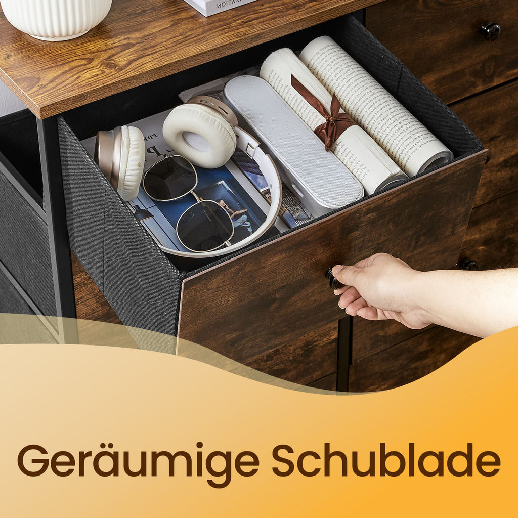 Kommode mit 6 Stoffschubladen