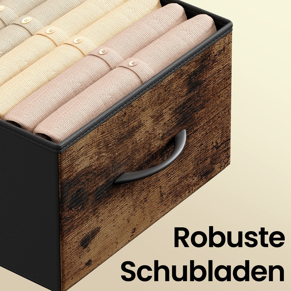 Kommode, Schrank, 2 Stoffschubladen