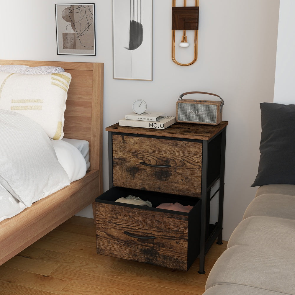 Kommode, Schrank, 2 Stoffschubladen