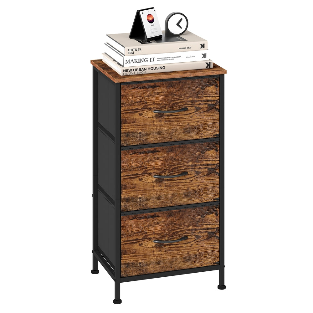 Kommode, Schrank, 3 Stoffschubladen