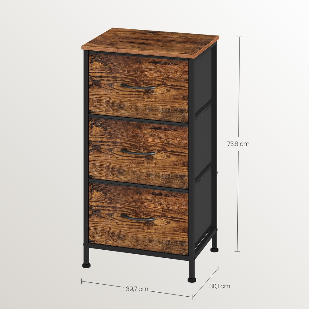Kommode, Schrank, 3 Stoffschubladen