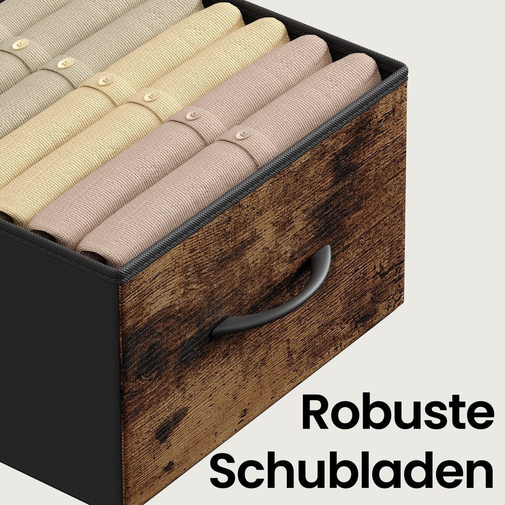 Kommode, Schrank, 3 Stoffschubladen