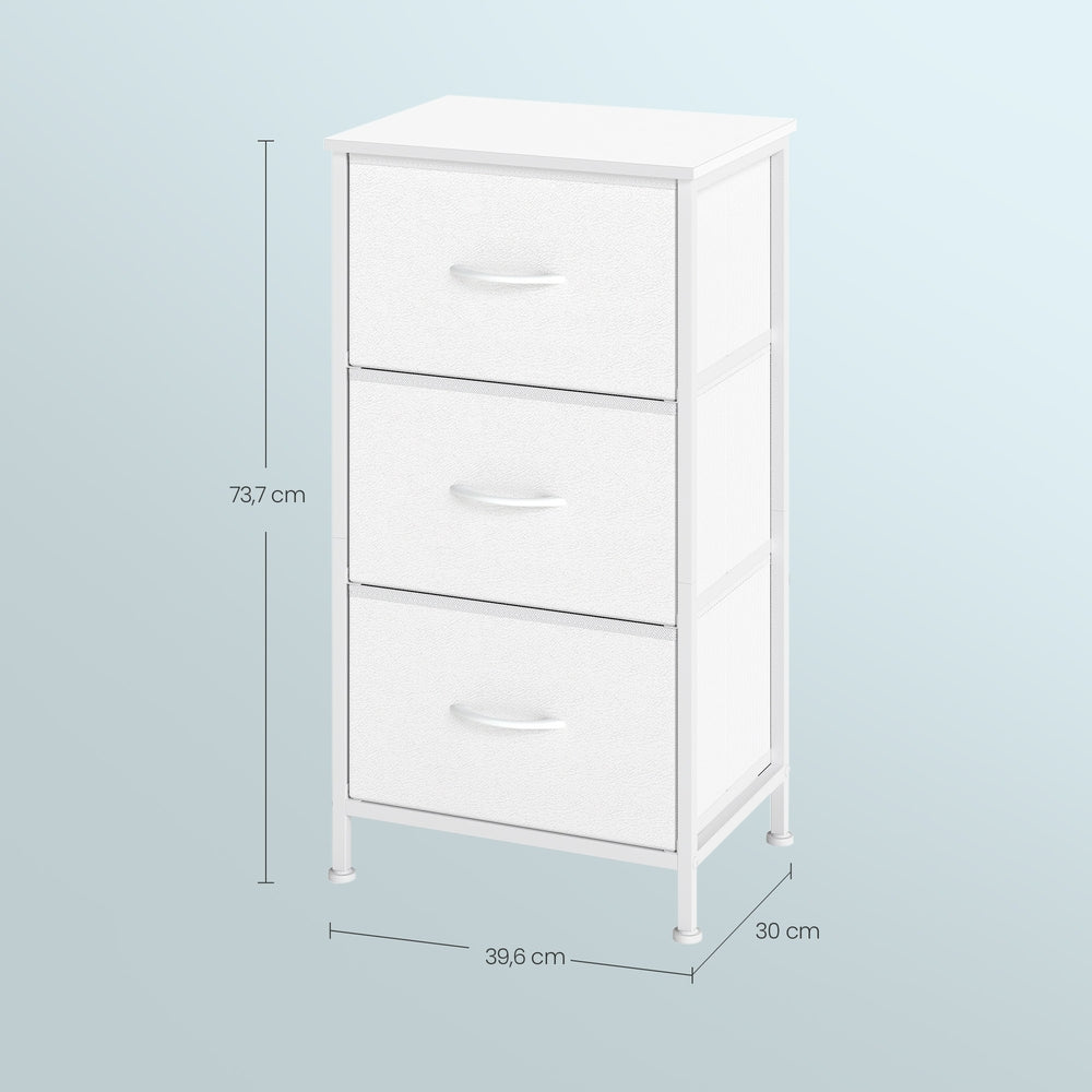 Kommode, Schrank, 3 Stoffschubladen