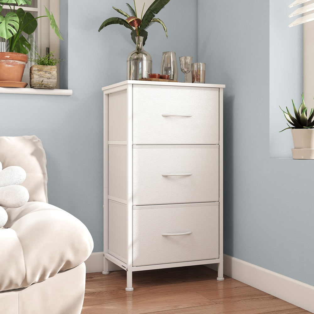 Kommode, Schrank, 3 Stoffschubladen