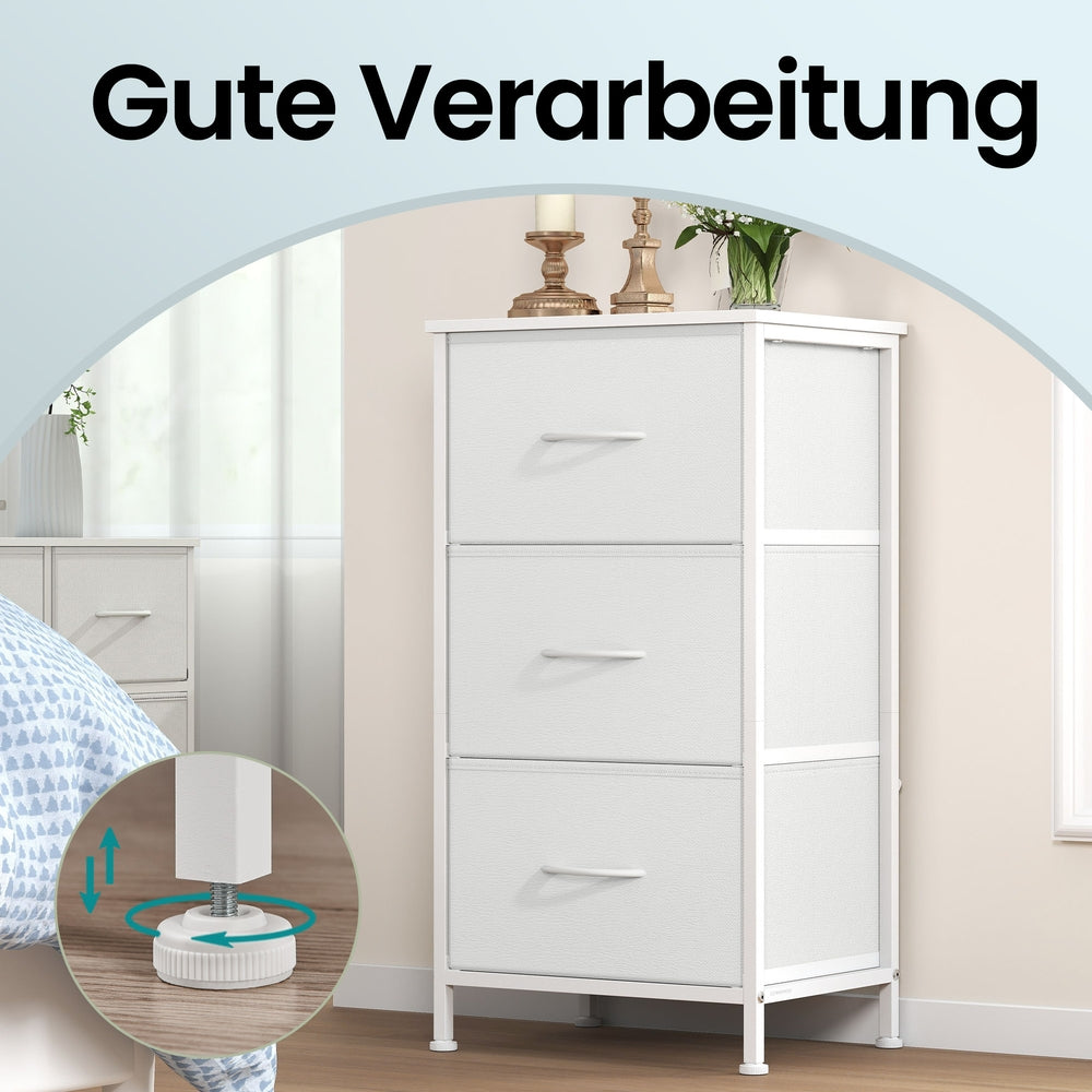 Kommode, Schrank, 3 Stoffschubladen