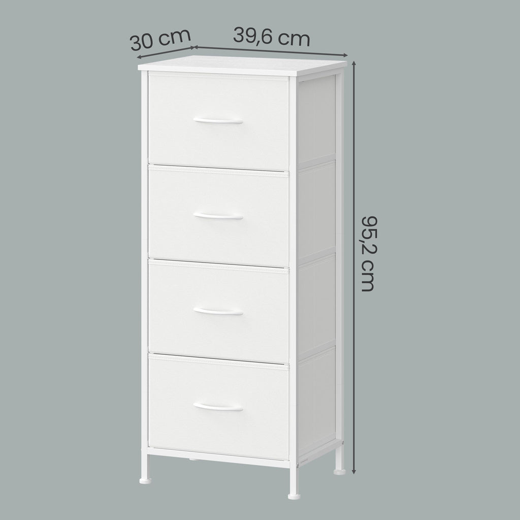 Kommode, Schrank, 4 Stoffschubladen