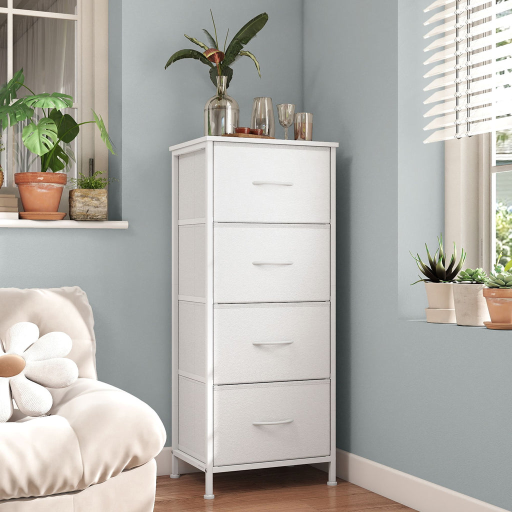 Kommode, Schrank, 4 Stoffschubladen