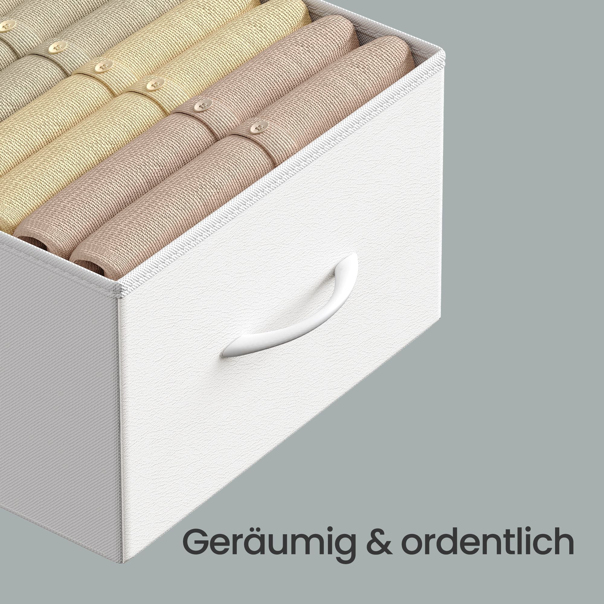 Kommode, Schrank, 4 Stoffschubladen