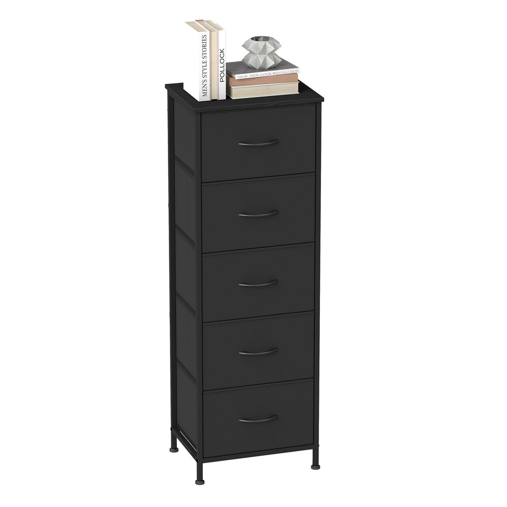 Kommode, Schrank, 5 Stoffschubladen