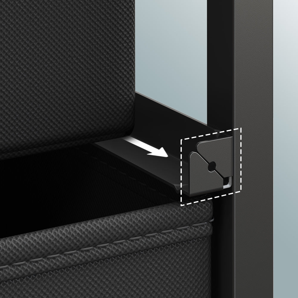 Kommode, Schrank, 5 Stoffschubladen
