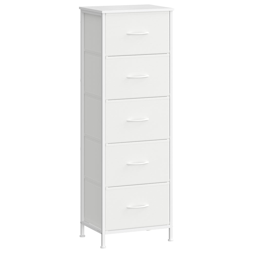 Kommode, Schrank, 5 Stoffschubladen