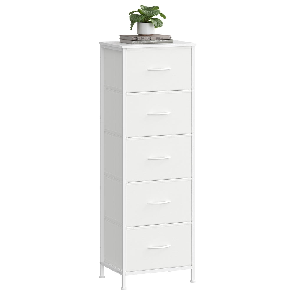 Kommode, Schrank, 5 Stoffschubladen