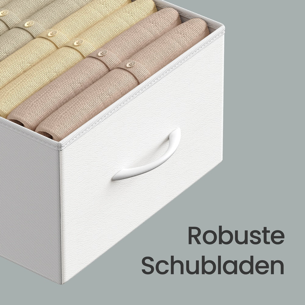 Kommode, Schrank, 5 Stoffschubladen