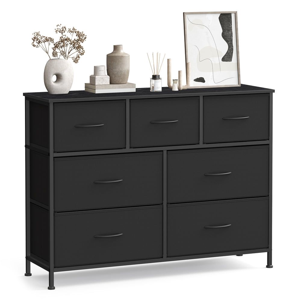 Kommode, Schrank, 7 Stoffschubladen