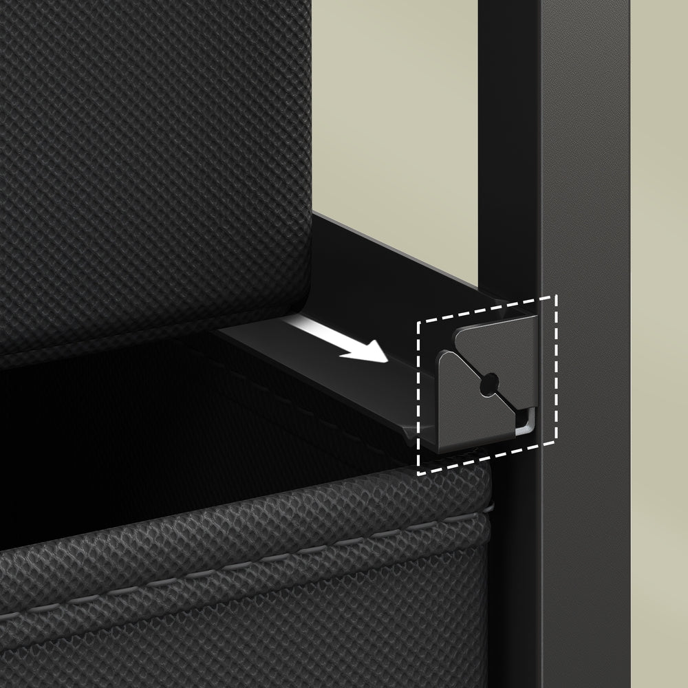 Kommode, Schrank, 7 Stoffschubladen