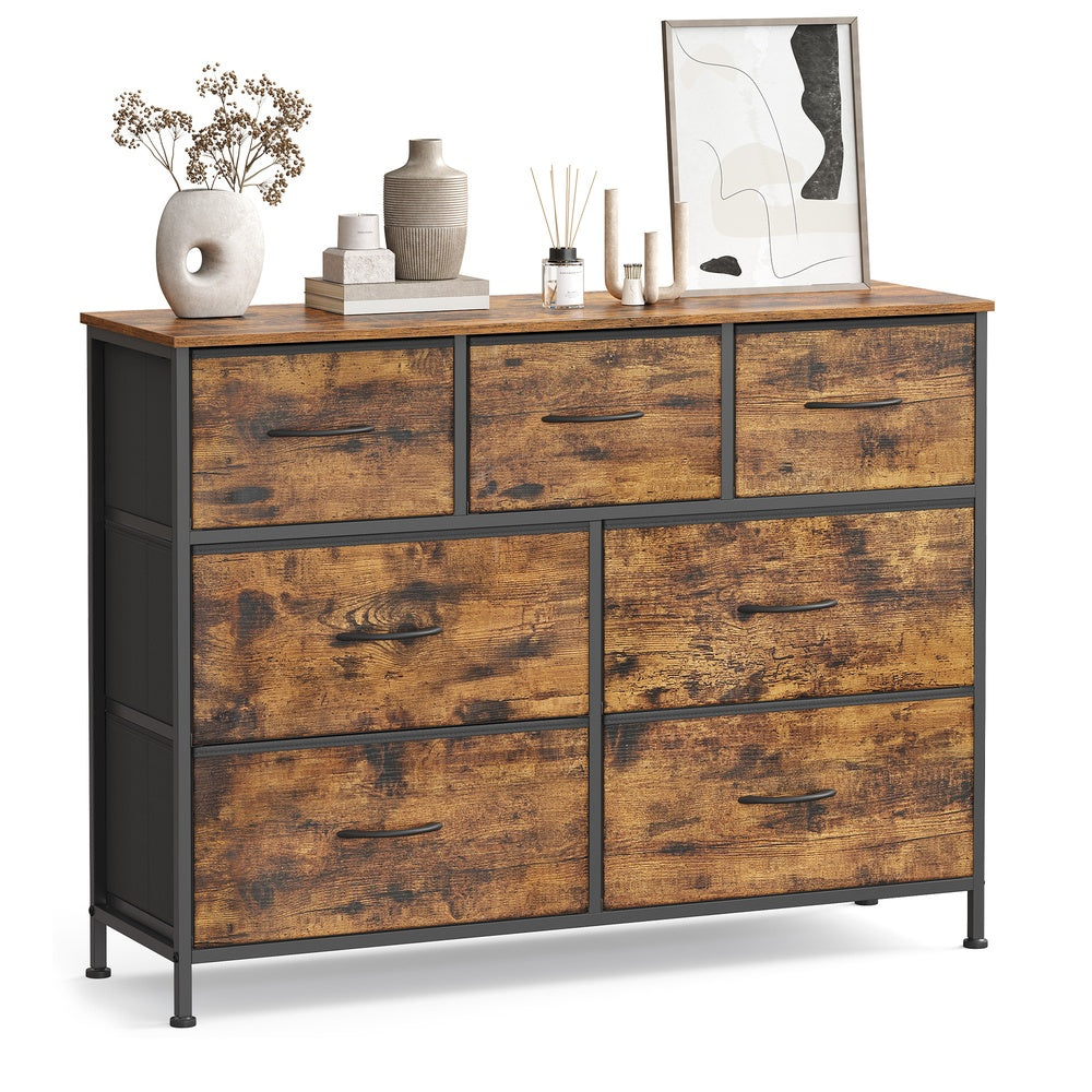 Kommode, Schrank, 7 Stoffschubladen