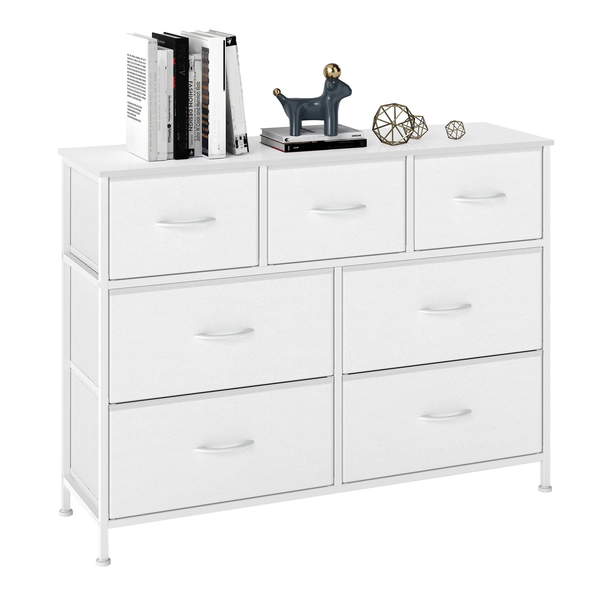 Kommode, Schrank, 7 Stoffschubladen
