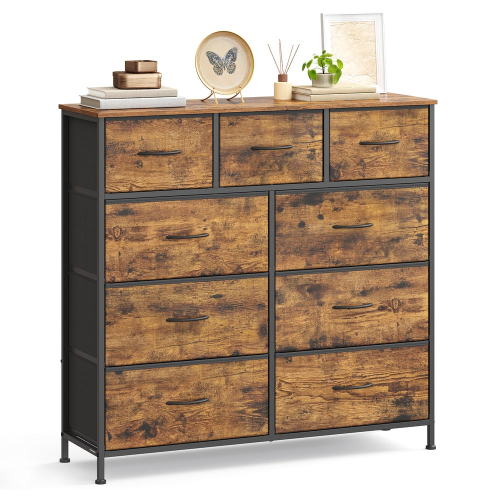 Kommode, Schrank, 9 Stoffschubladen