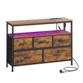 Kommode mit LED-Beleuchtung, Sideboard, Schubladenschrank für Wohnzimmer